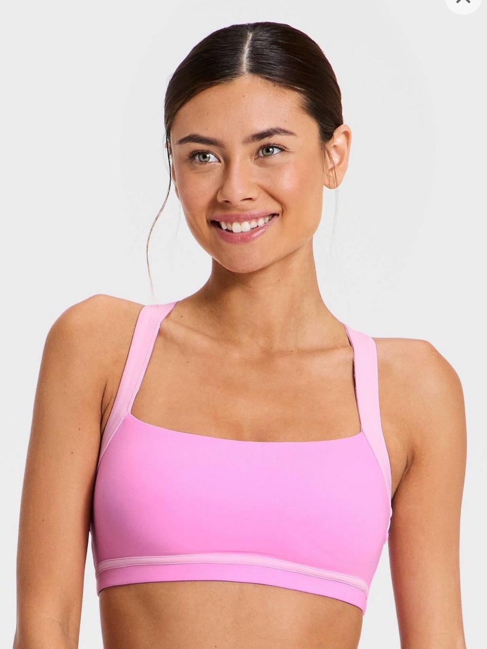 Women's Square-Neck Sports Bralette in Pink